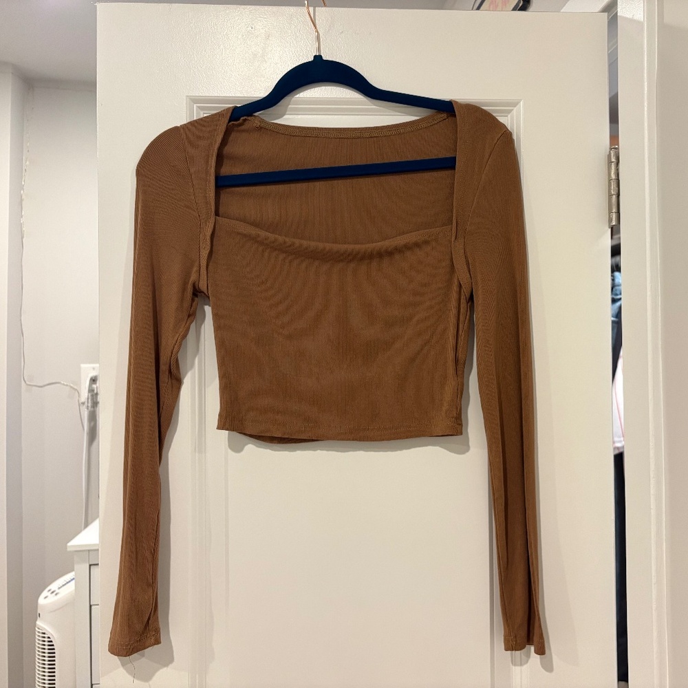 Brown Long Sleeve Top